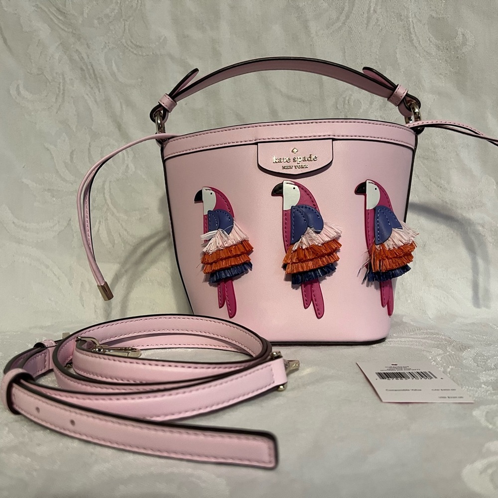 Kate Spade small bucket bag “Pippa Flock Party” serendipity pink multi